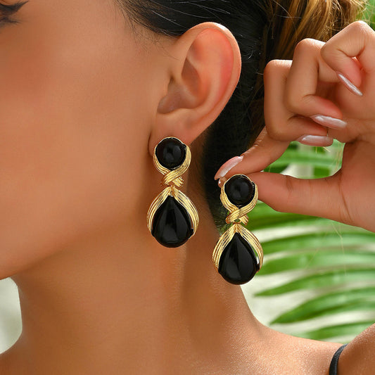 Geometric Pearl Design Stud Earrings